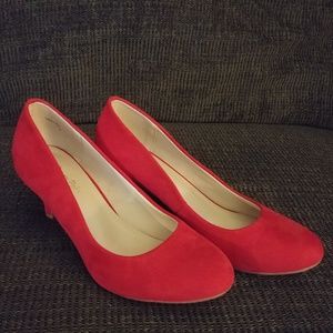 Low Heel Red Pump